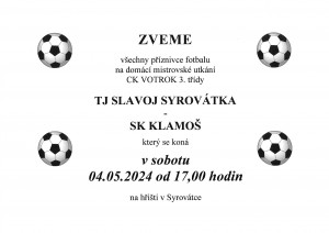 plakát fotbal Klamoš 20240504