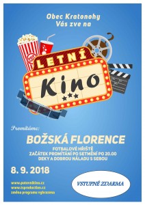 Letní kino v mikroregionu - v Kratonohách v sobotu 08. září 2018 promítají od 20,00 hodin film Božská Florence