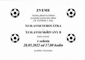 fotbal Syrovátka Skřivany 20220528