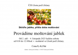 ČZS Lhota pod Libčany - moštování jablek 2023