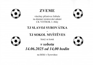 plakát fotbal Myštěves 20250614