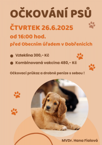 očkování psů Dobřenice 20260626