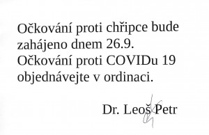 MUDr. Petr - očkování proti chřipce
