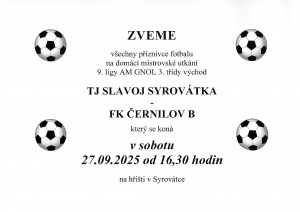 plakát fotbal Černilov 20250927