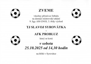 plakát fotbal Probluz 20251025