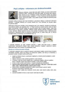 leták Ptačí chřipka - informace pro drobnochovatele