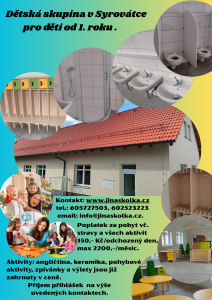 Dětská skupina Syrovátka - zápisy pro školní rok 2026 - 2027