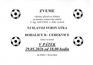 plakát fotbal Cerekvice 20260529