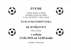 plakát fotbal Jeníkovice 20260613