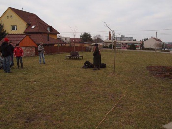 Během ceremoniálu se medvěd pomátl a proto byl utracen.